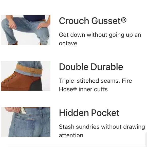 Duluth 40/34 Ballroom Double Flex Relaxed Fit Jeans washed dark indigo blue - Picture 3 of 16